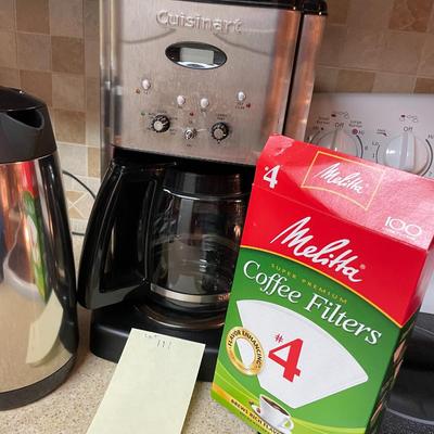 Sale Photo Thumbnail #324: Cuisinart coffee maker, insulated server & filters
