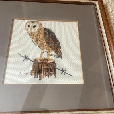 Sale Photo Thumbnail #381: 2 owl prints along with misc owl items