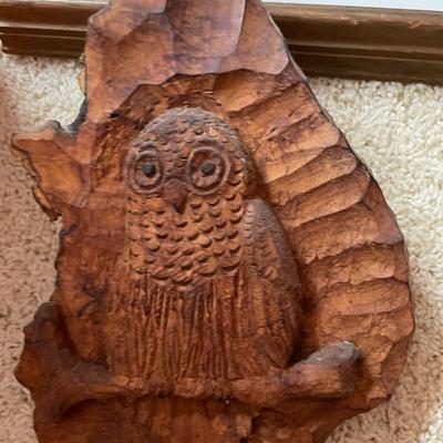 Sale Photo Thumbnail #382: 2 owl prints along with misc owl items