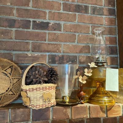 Sale Photo Thumbnail #424: oil lamp, candleholder,baxkers and bronze plate