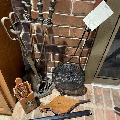 Sale Photo Thumbnail #428: Fireplace set plus popcor cooker, lighter, matches, fireplace bellow