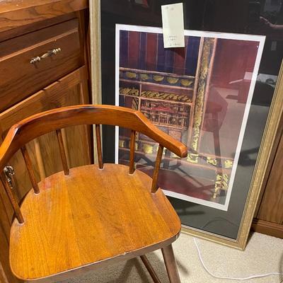 Sale Photo Thumbnail #441: Large piece of artwork along with a desk chair