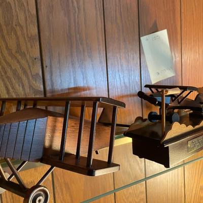 Sale Photo Thumbnail #458: Wood and wood/metal airplane art pieces 
