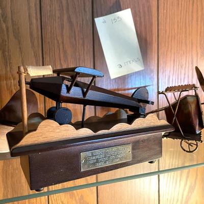 Sale Photo Thumbnail #457: Wood and wood/metal airplane art pieces 