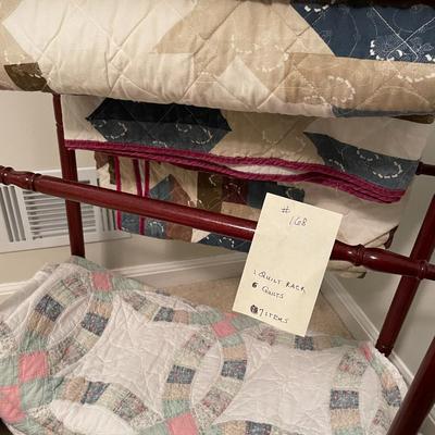 Sale Photo Thumbnail #507: 1 Quilt stand, 6 quilts (asst. sizes)