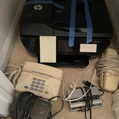 Sale Photo Thumbnail #546: HP 7640 printer plus 2 phones, clock and answering machine