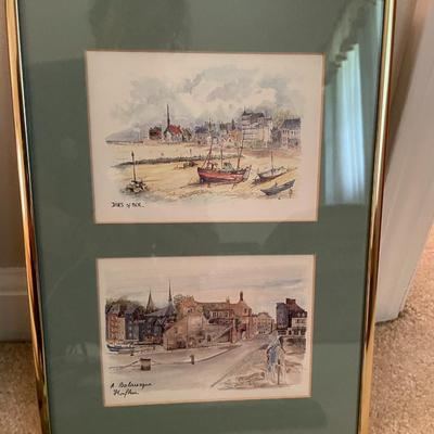 Sale Photo Thumbnail #601: 5 pieces of wall art and matching bathroom items 