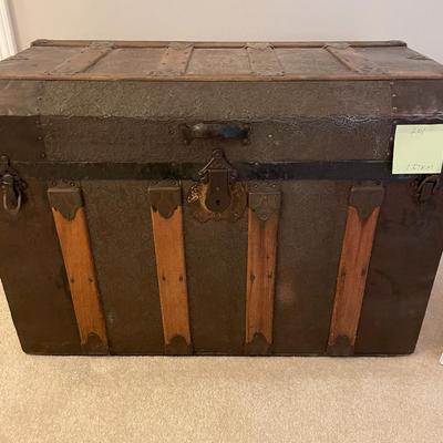Sale Photo Thumbnail #614: Flat Wood chest with metal top