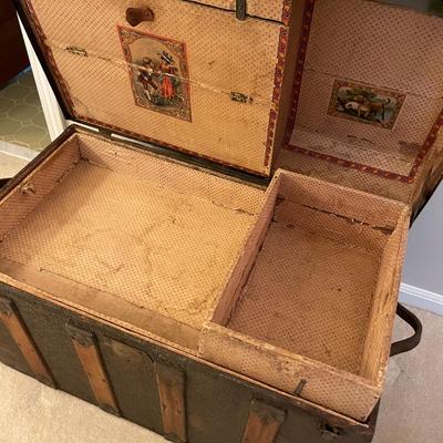 Sale Photo Thumbnail #616: Flat Wood chest with metal top