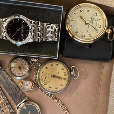 Sale Photo Thumbnail #628: 1 Tray of 12 watches - wrist, pocket and necklace watches 