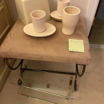 Sale Photo Thumbnail #629: 6 piece matching bathroom set, vanity stool and glass shelf