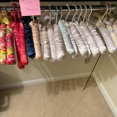Sale Photo Thumbnail #693: Large assortment of silk padded hangers 