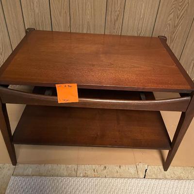 Sale Photo Thumbnail #696: MCM Side Table Vintage dark wood table - matches coffee table