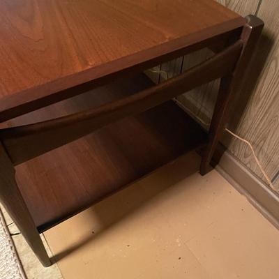 Sale Photo Thumbnail #699: MCM Side Table Vintage dark wood table - matches coffee table