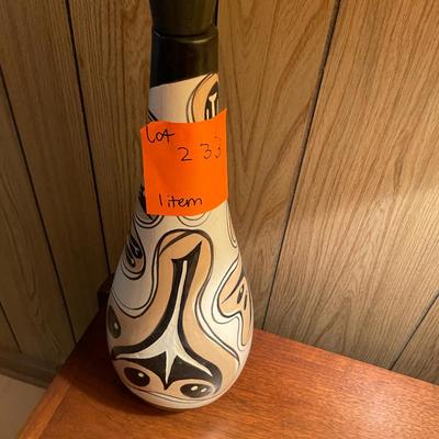 Sale Photo Thumbnail #708: MCM Large Decanter Signed M. H. 
