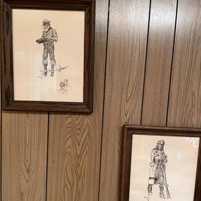 Sale Photo Thumbnail #716: Charles Russell Sketch Prints Lot of 4 includes "The Stage Driver", "Wood Hawk", "The Prospector", "The Trapper"