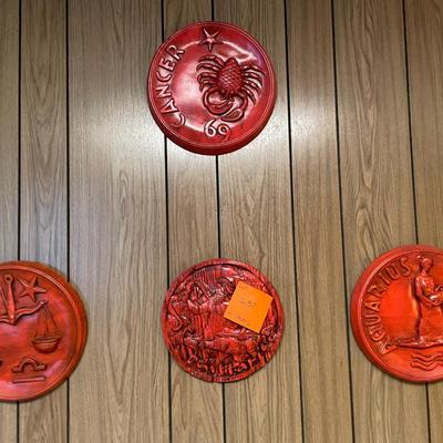 Sale Photo Thumbnail #720: Zodiac Sign Plaques Includes Libra, Sagittarius, Cancer, Aquarius plaques