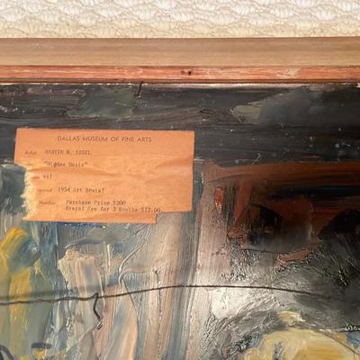 Sale Photo Thumbnail #728: "Hidden Boats" Oil Painting Signed Marvin M. Sigel includes another painting behind frame by Sigel