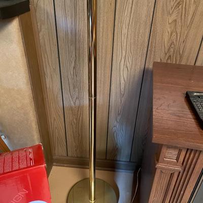 Sale Photo Thumbnail #731: Art Deco Brass Torchiere Floor Lamp 1970's Hollywood Regency 