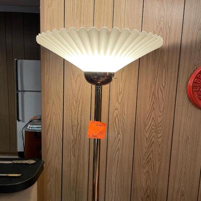 Sale Photo Thumbnail #733: Art Deco Brass Torchiere Floor Lamp 1970's Hollywood Regency 
