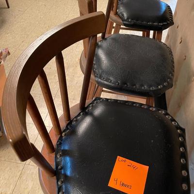 Sale Photo Thumbnail #734: Lot of 4 Faux Leather Bar Stools - one seat has fading