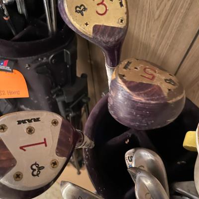 Sale Photo Thumbnail #751: Golf Set #2 includes various brands of golf balls, tees, clubs, sock covers