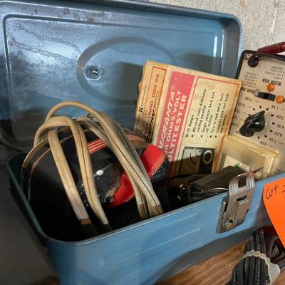 Sale Photo Thumbnail #812: Battery Chargers & Testers includes battery testers, charger, American Flyer Toy Transformer, & tool box