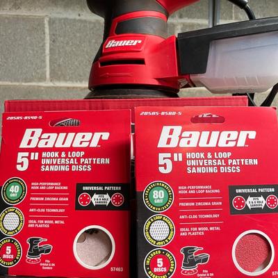 Sale Photo Thumbnail #827: Bauer 5" Circular Palm Sander & Accessories includes sand discs & hand tool