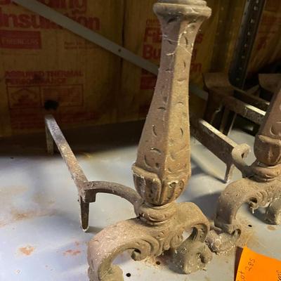 Sale Photo Thumbnail #875: Cast Iron Andirons set of 2