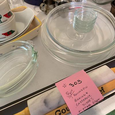 Sale Photo Thumbnail #919: Marble Rolling pin with 32 pieces of bakeware and containers