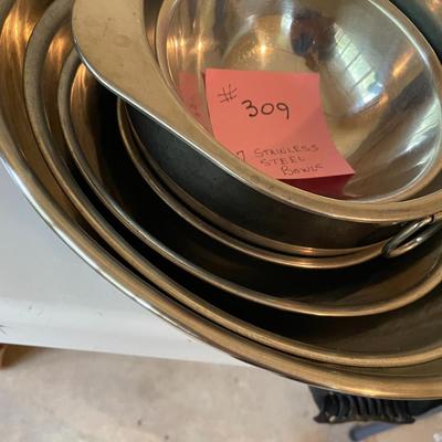 Sale Photo Thumbnail #928: 7 Stainless Steel bowls