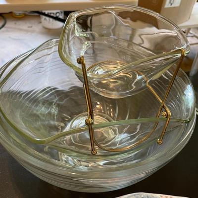 Sale Photo Thumbnail #954: 4 piece serving glass/porcelain containers 