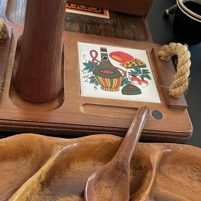 Sale Photo Thumbnail #963: Asst. 8 MCM wood serving pieces 