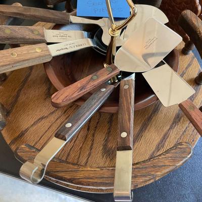 Sale Photo Thumbnail #965: Cheese server, nut bowl with utensils etx. 