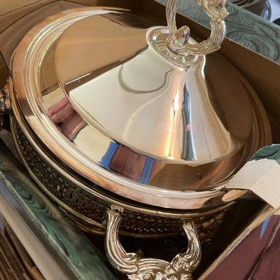 Sale Photo Thumbnail #989: 2 Silver Plate Chaffin Dishes plus 