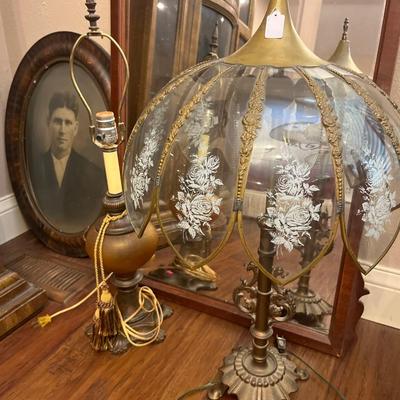 Sale Photo Thumbnail #236: Two lamps vintage oval photo and mirror