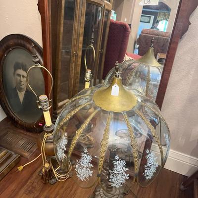 Sale Photo Thumbnail #235: Two lamps vintage oval photo and mirror