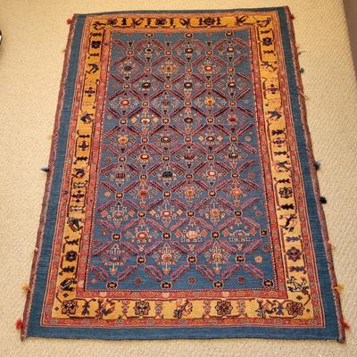 Handwoven Textured Wool Rug 4' x 5.5' (BR2-EL)