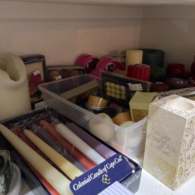 Sale Photo Thumbnail #290: Candles, votives, lamp shades and more.