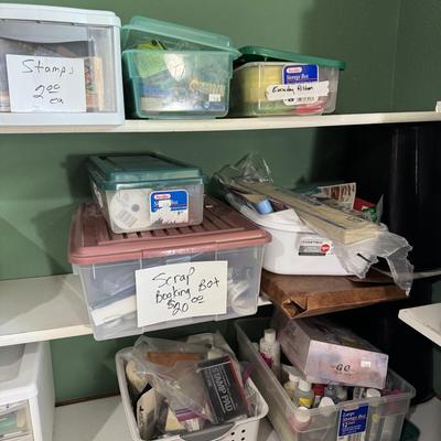 Sale Photo Thumbnail #399: Stickers
Stamps
Ribbon
Paint

Shelf & table not included