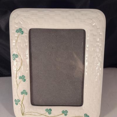 Belleek Parian China Picture Frame- Holds 5" x 7" Photo