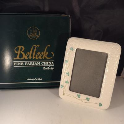 Belleek Parian China Picture Frame- Holds 5" x 7" Photo