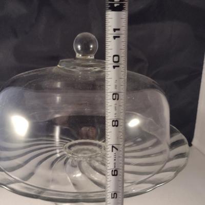 Cake Pedestal with Dome Lid- Approx 11" in Diameter
