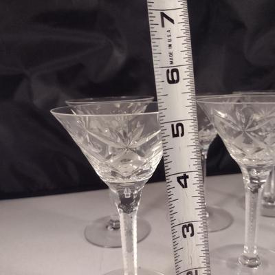 Seneca 'Stratford' Blown Glass Liquor Cocktail Glasses- Six Pieces