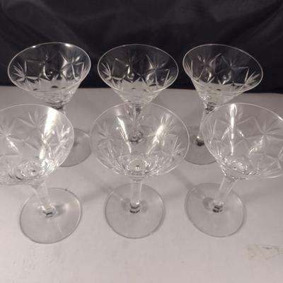 Seneca 'Stratford' Blown Glass Liquor Cocktail Glasses- Six Pieces