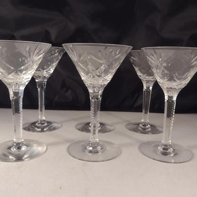 Seneca 'Stratford' Blown Glass Liquor Cocktail Glasses- Six Pieces