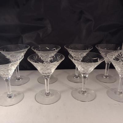 Seneca 'Stratford' Blown Glass Low Sherbet Glasses- Eight Pieces