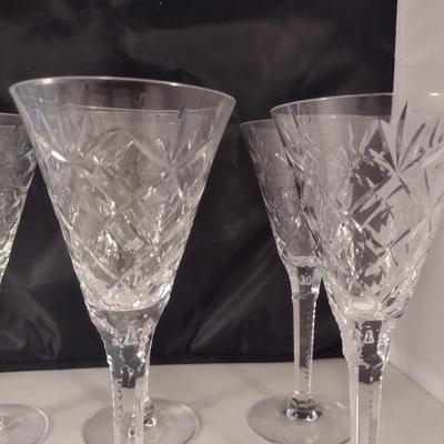 Seneca 'Stratford' Blown Glass Water Goblets- Eight Pieces