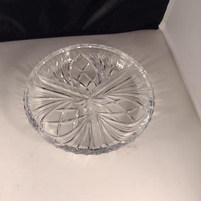 Gorham Crystal Compote Bowl and Relish Dish- Cherrywood Pattern