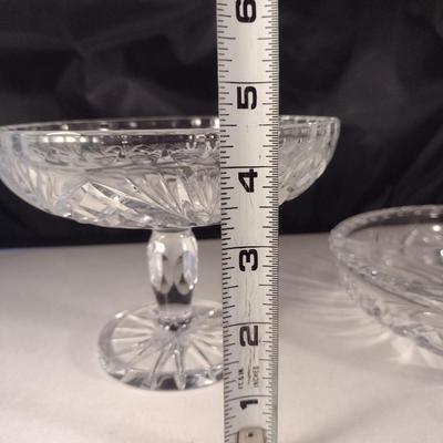 Gorham Crystal Compote Bowl and Relish Dish- Cherrywood Pattern